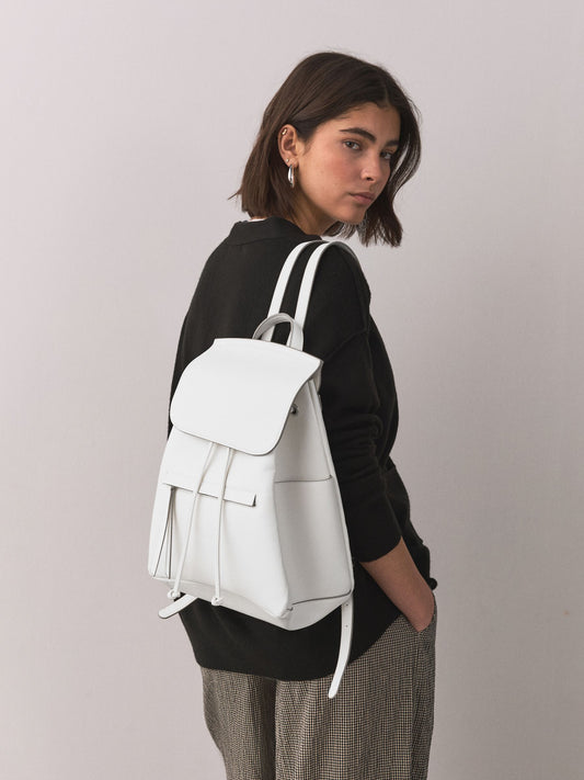 White Front Pocket Rucksack image 1