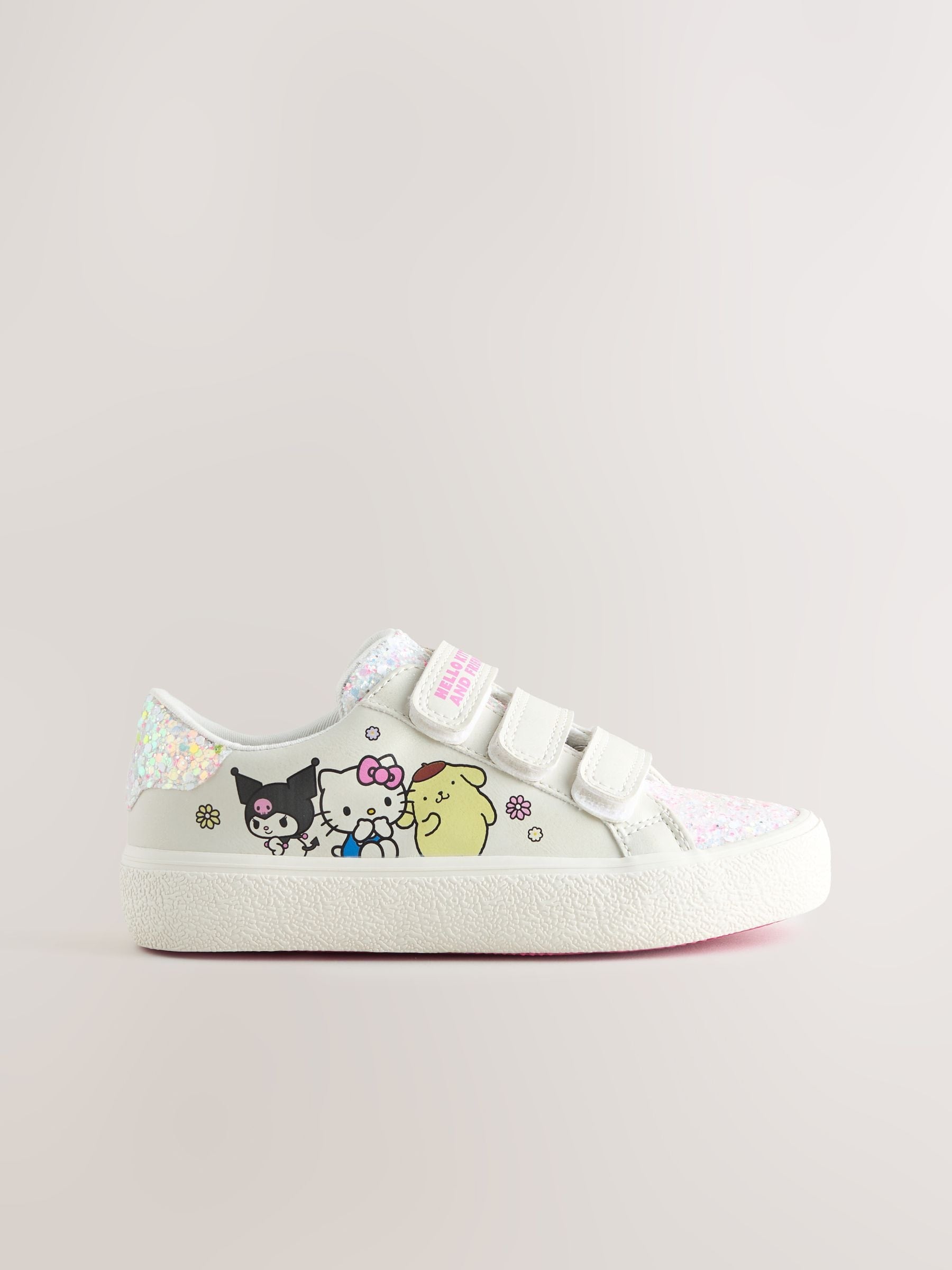 White Wide Fit (G) Hello Kitty & Friends Touch Close Fastening Trainers image 2