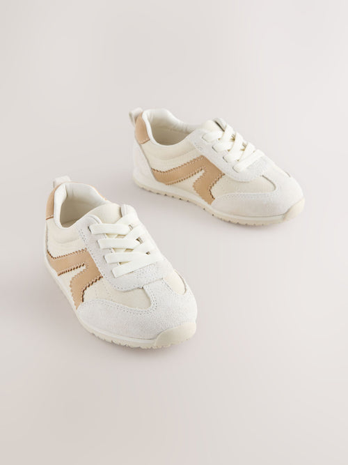 Neutral Standard Fit (F) Elastic Lace Trainers image 1