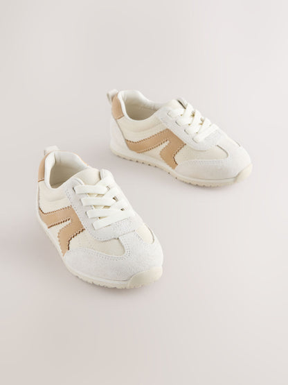 Neutral Standard Fit (F) Elastic Lace Trainers image 3