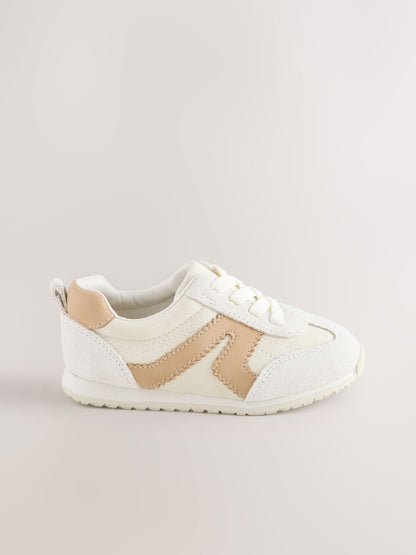 Neutral Standard Fit (F) Elastic Lace Trainers image 4