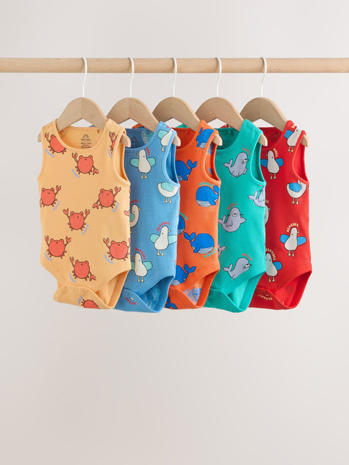 Multi Vest Baby Bodysuits 5 Pack image 1