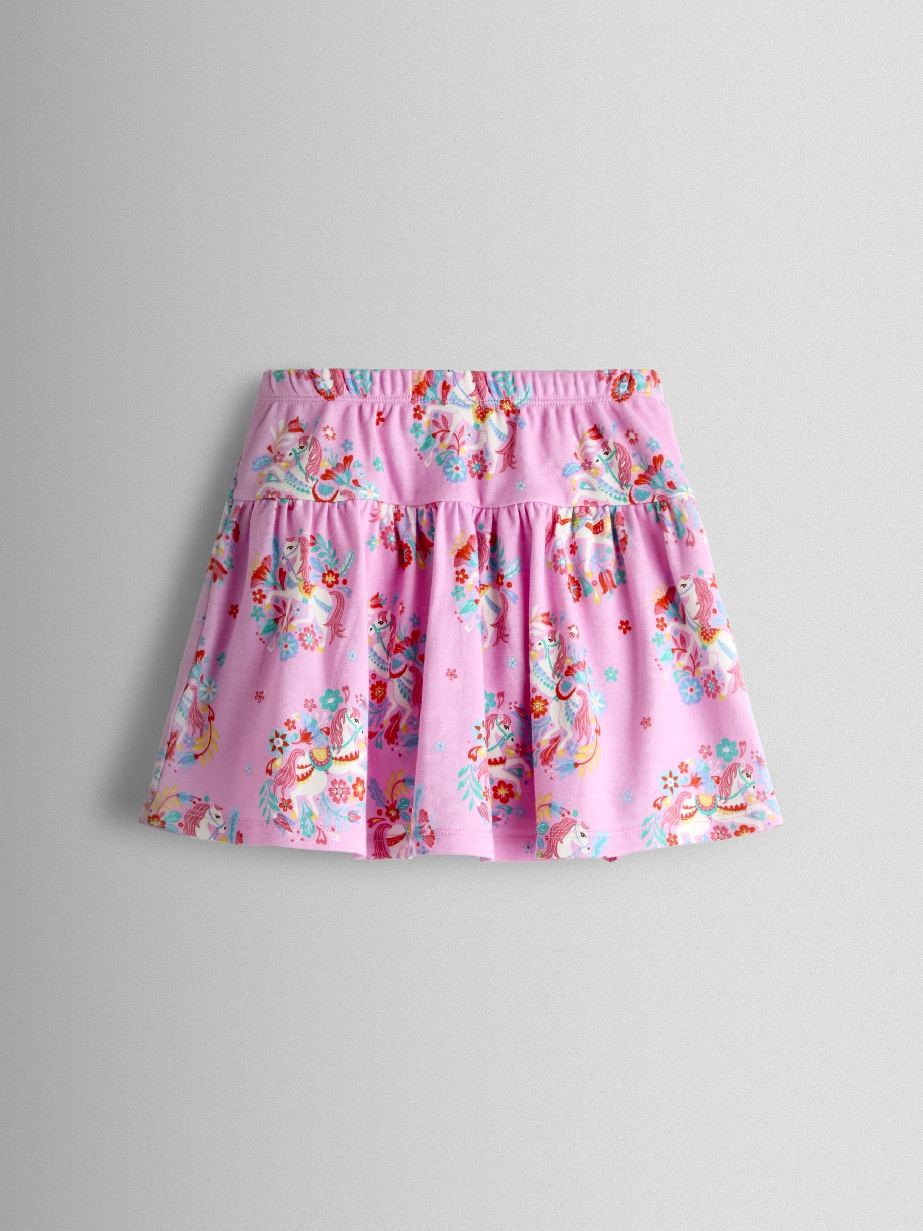 JoJo Maman Bébé Bright Pink Unicorn Appliqué T-Shirt & Skort Set image 5