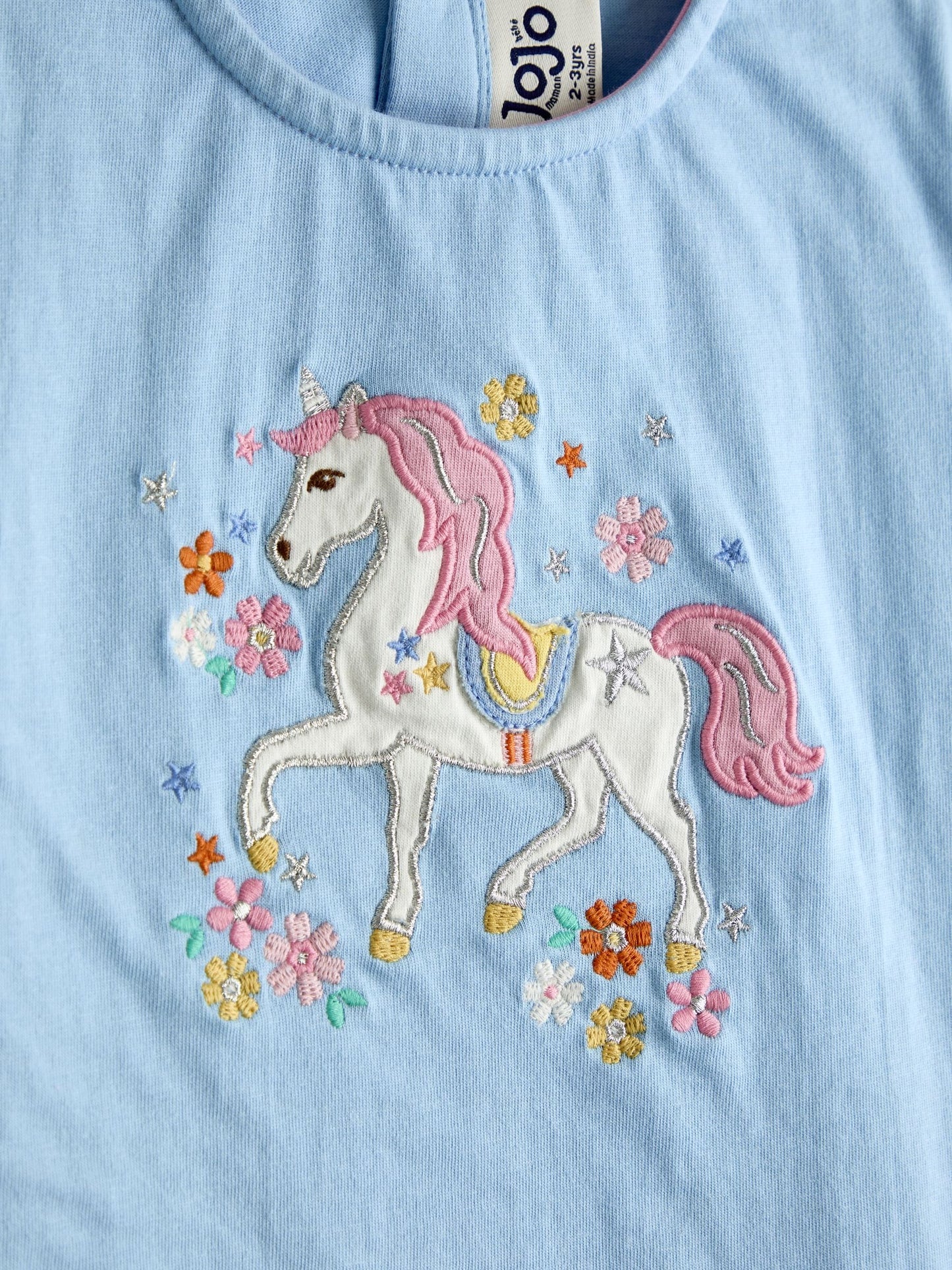 JoJo Maman Bébé Bright Pink Unicorn Appliqué T-Shirt & Skort Set image 6