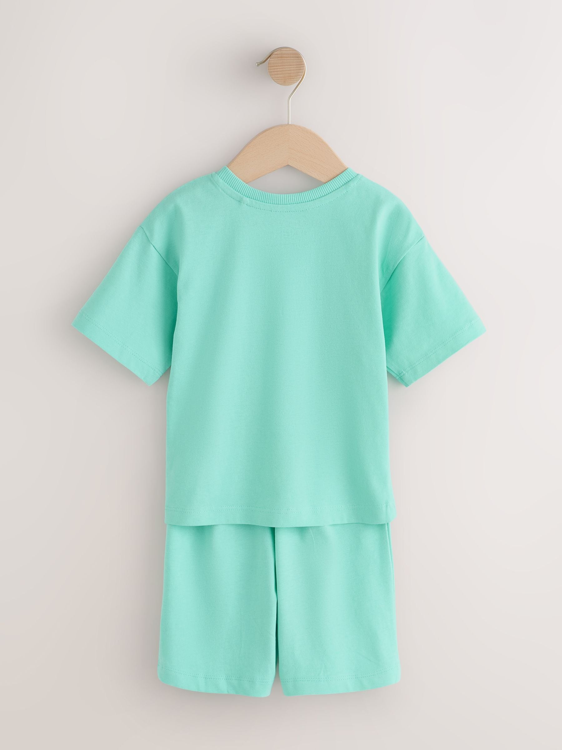Blue/Green/Orange Pastel Plain Short Pyjamas 3 Pack (9mths-10yrs) image 4
