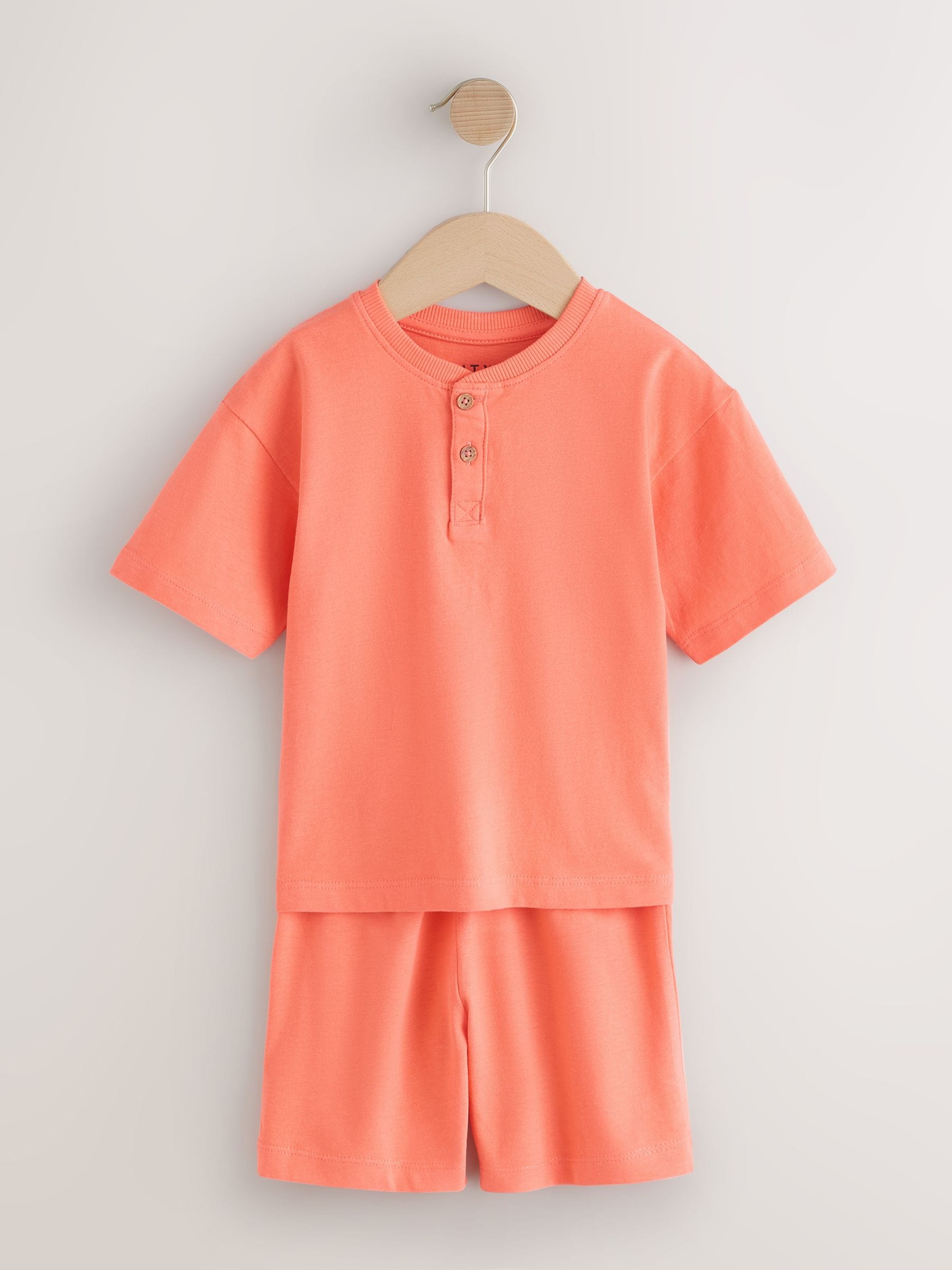 Blue/Green/Orange Pastel Plain Short Pyjamas 3 Pack (9mths-10yrs) image 5