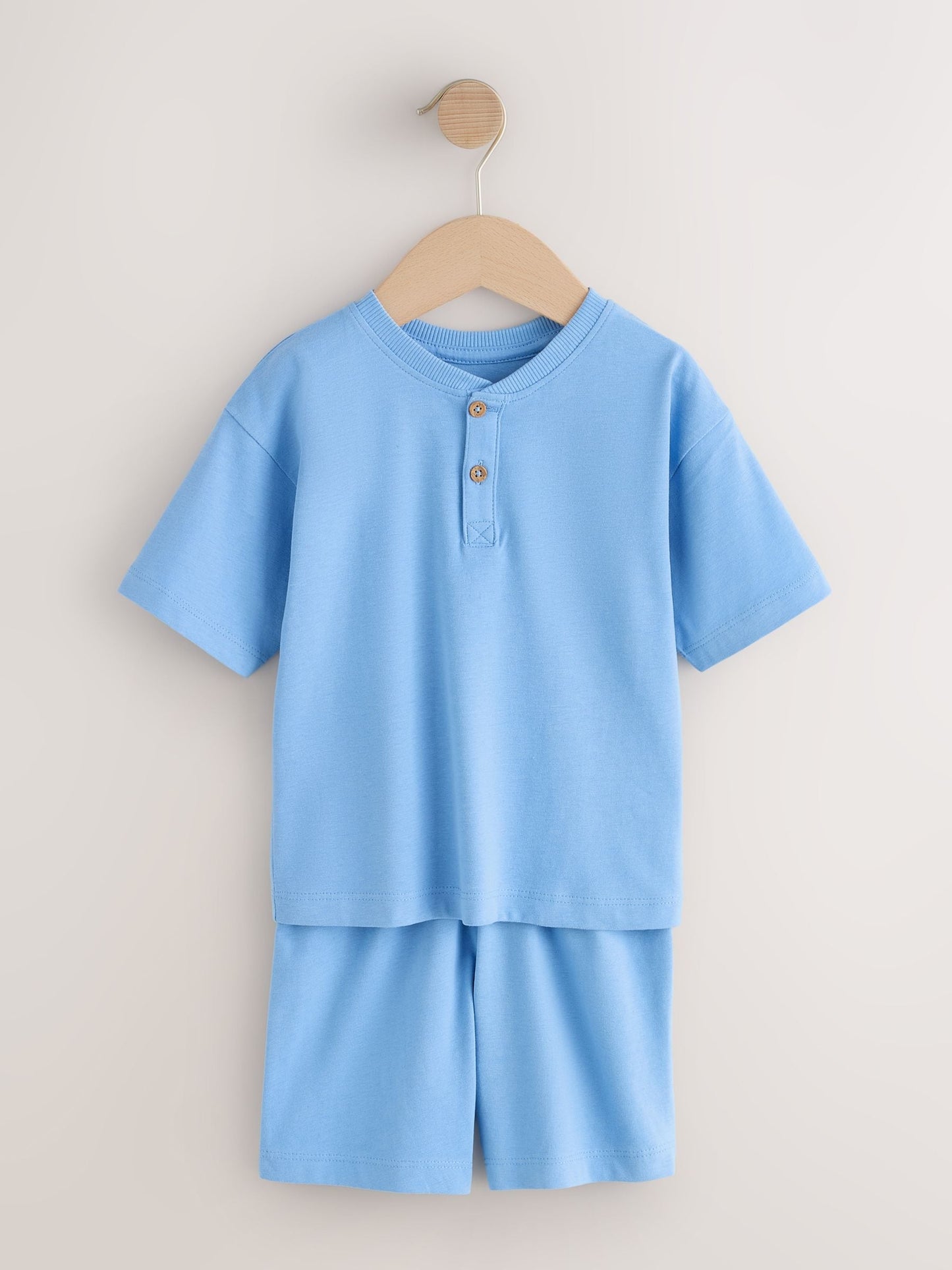Blue/Green/Orange Pastel Plain Short Pyjamas 3 Pack (9mths-10yrs) image 6