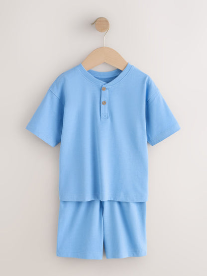 Blue/Green/Orange Pastel Plain Short Pyjamas 3 Pack (9mths-10yrs) image 6