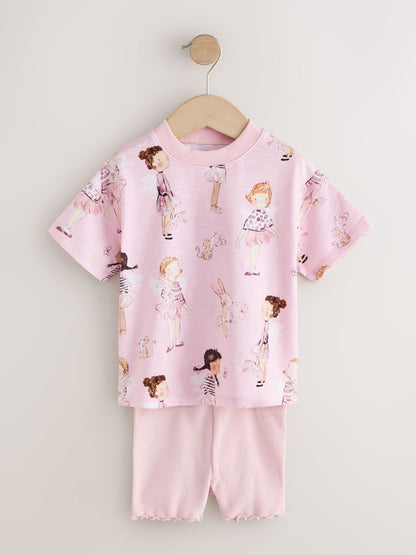 Pink/Blue Fairy Top & Cycle Shorts Set 2 Pack (3mths-7yrs) image 10