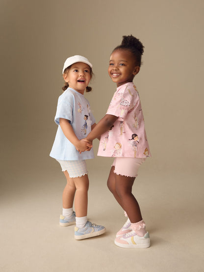 Pink/Blue Fairy Top & Cycle Shorts Set 2 Pack (3mths-7yrs) image 2