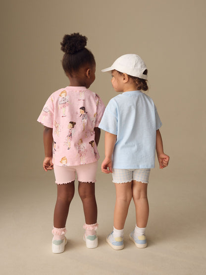 Pink/Blue Fairy Top & Cycle Shorts Set 2 Pack (3mths-7yrs) image 3