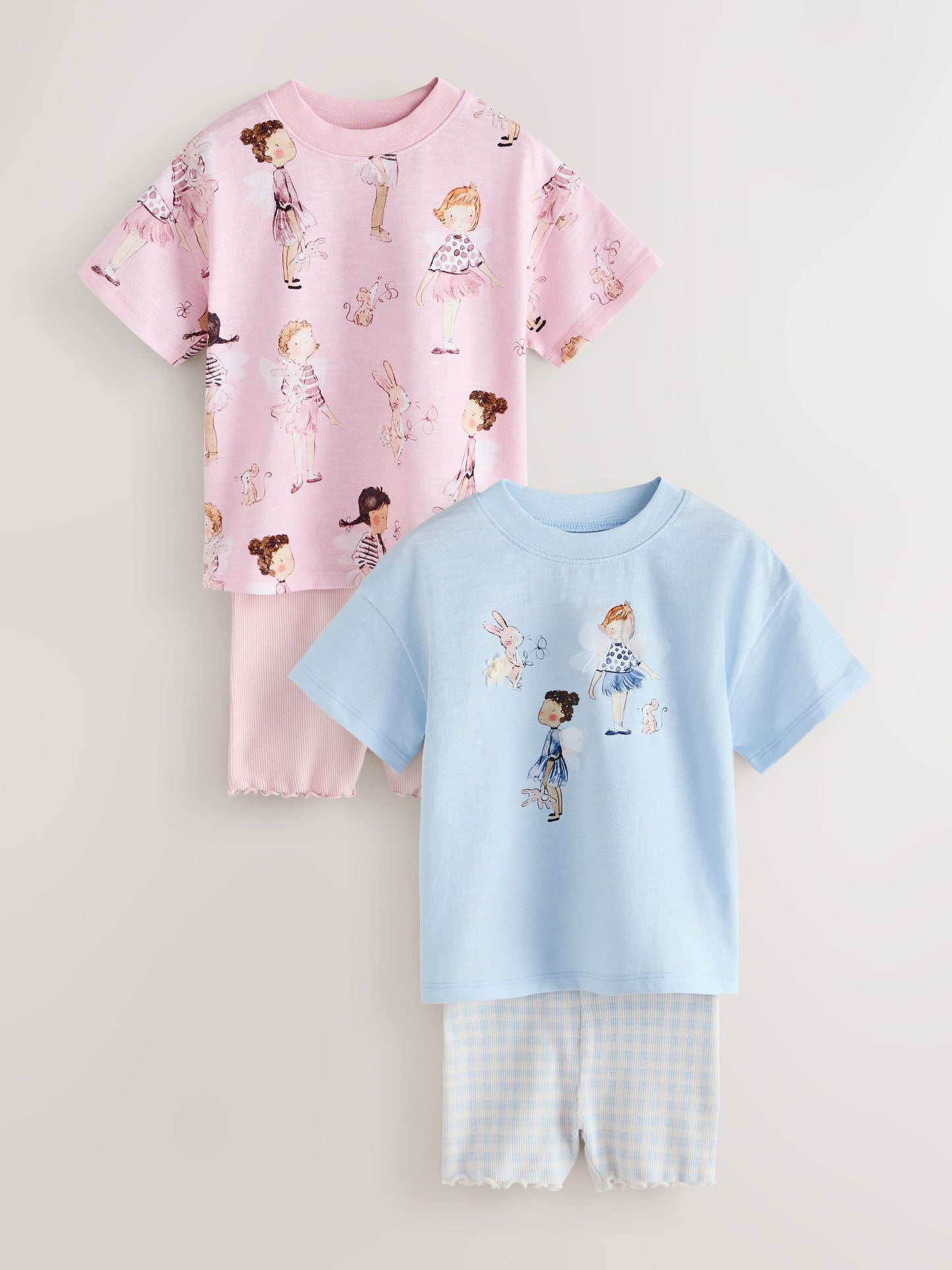 Pink/Blue Fairy Top & Cycle Shorts Set 2 Pack (3mths-7yrs) image 6