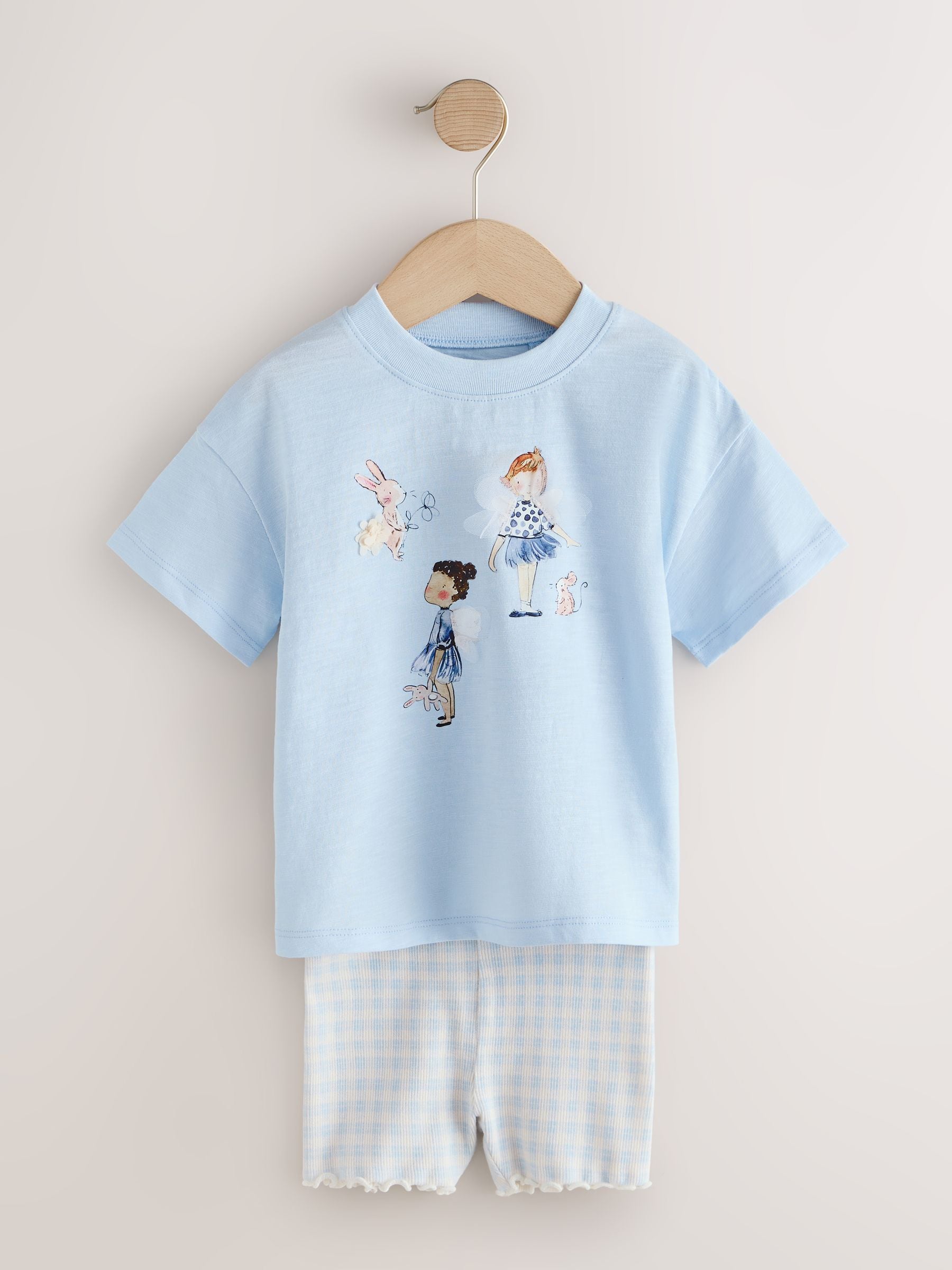 Pink/Blue Fairy Top & Cycle Shorts Set 2 Pack (3mths-7yrs) image 7