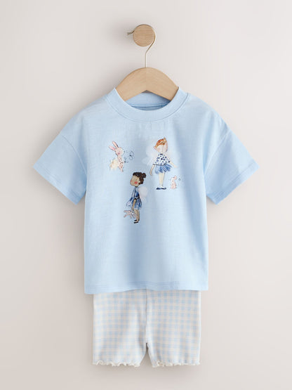 Pink/Blue Fairy Top & Cycle Shorts Set 2 Pack (3mths-7yrs) image 7