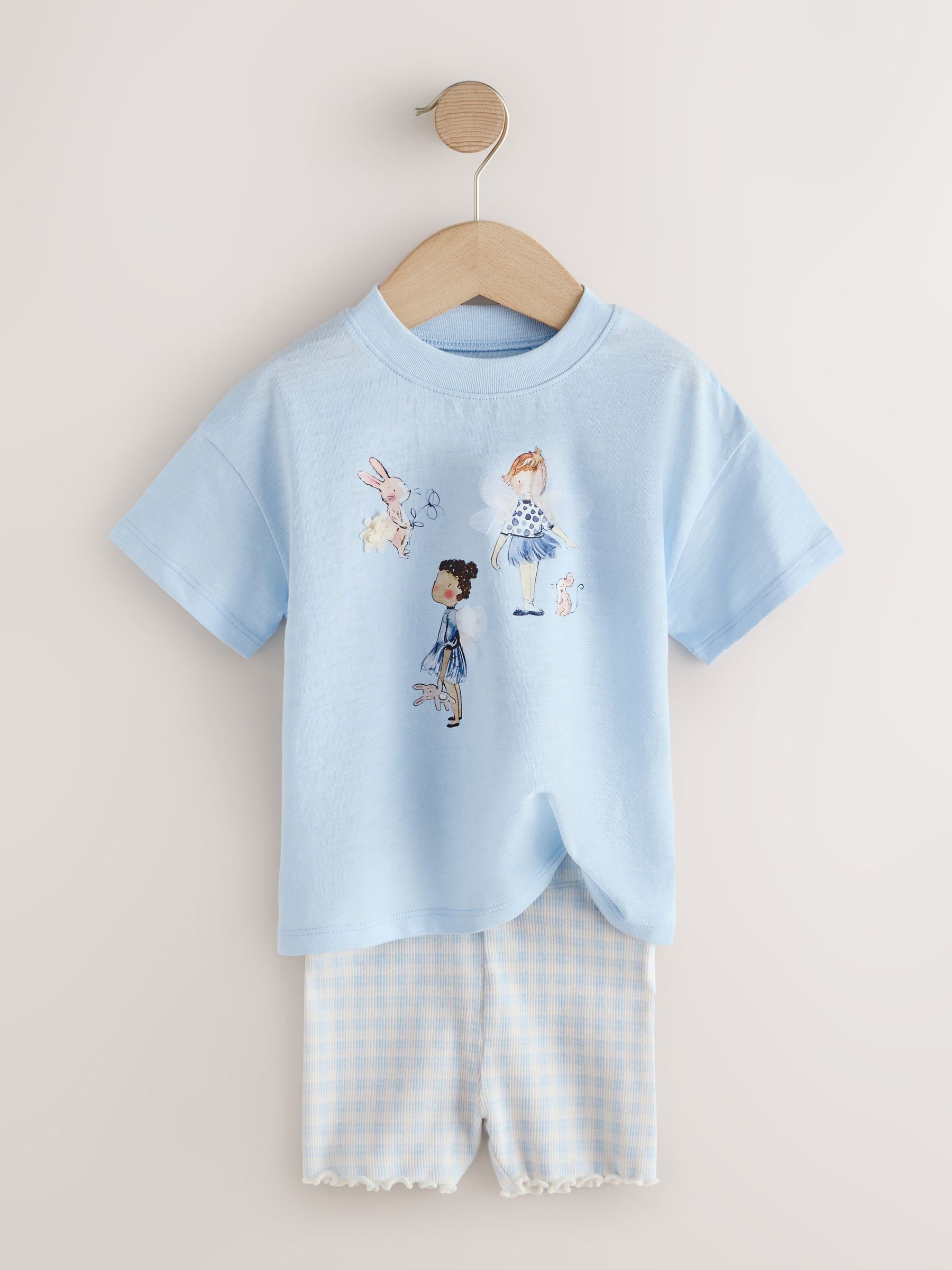 Pink/Blue Fairy Top & Cycle Shorts Set 2 Pack (3mths-7yrs) image 8