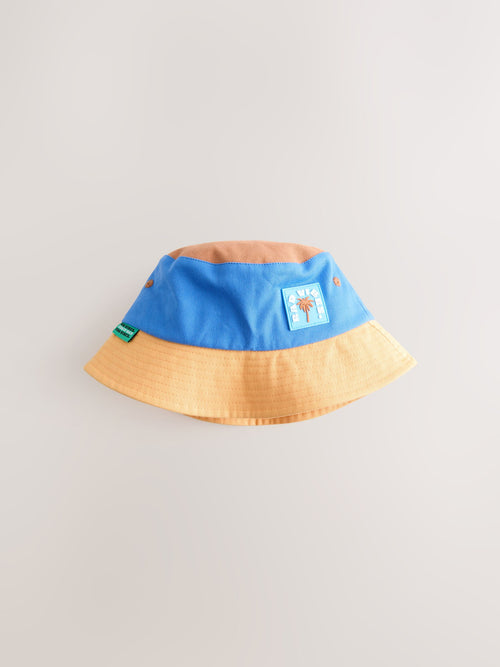 Blue/Orange Colourblock Bucket Hat (3mths-10yrs) image 1