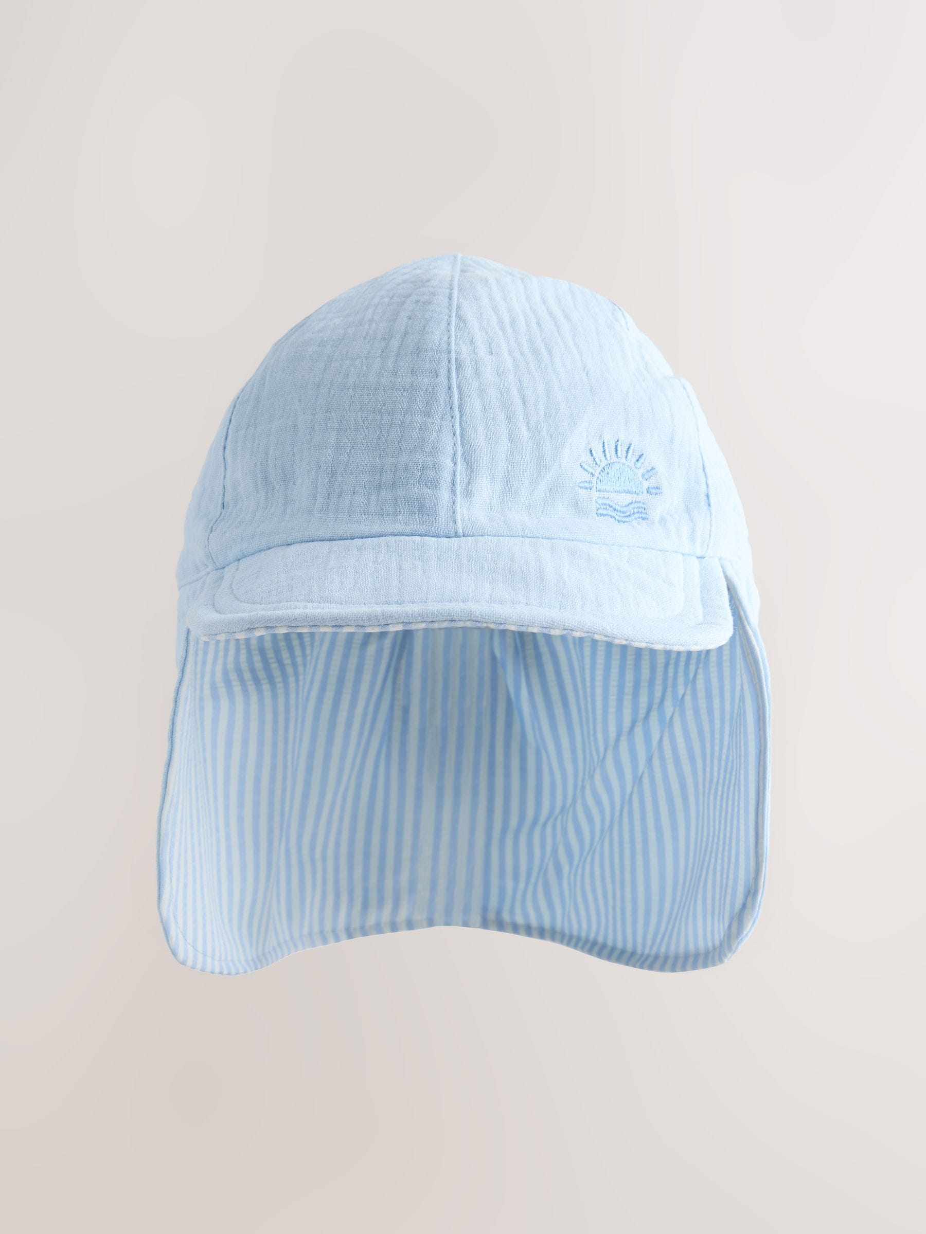 Blue/White Reversible Legionnaire Hat (3mths-10yrs) image 4