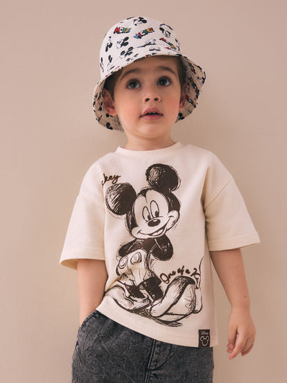 Dsiney Kidz - Ecru White All-Over-Print Mickey Mouse Bucket Hat (3mths-10yrs) image 2