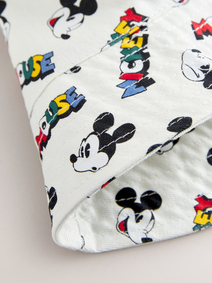 Dsiney Kidz - Ecru White All-Over-Print Mickey Mouse Bucket Hat (3mths-10yrs) image 5