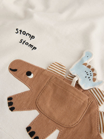 Cream Dinosaur Short Sleeve Interactive T-Shirt (3mths-7yrs) image 8