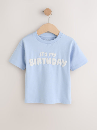Blue It's My Birthday Short Sleeve Graphic T-Shirt (3mths-7yrs) image 1