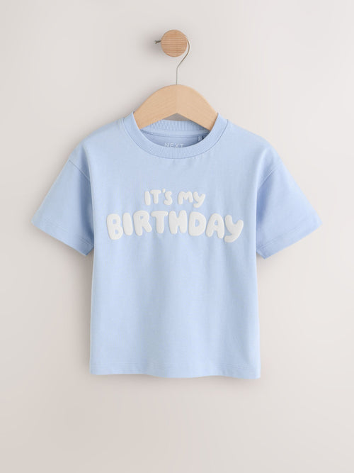 Blue It's My Birthday Short Sleeve Graphic T-Shirt (3mths-7yrs) image 1