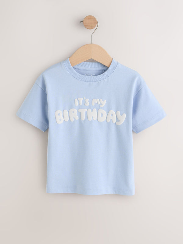 Blue It's My Birthday Short Sleeve Graphic T-Shirt (3mths-7yrs) image 1