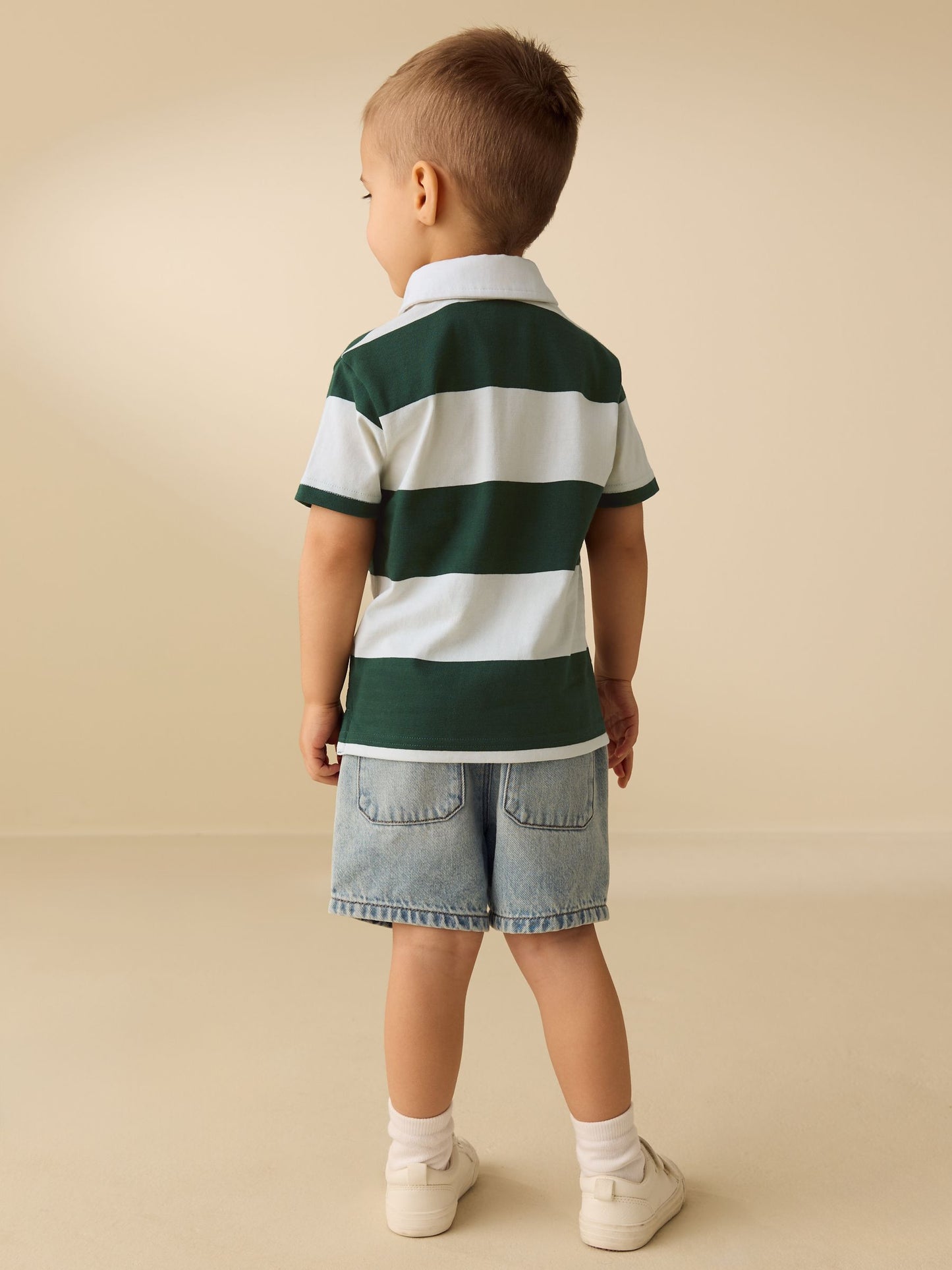 Dsiney Kidz - Green/White Short Sleeve Rugby Polo Shirt (3mths-7yrs) image 3