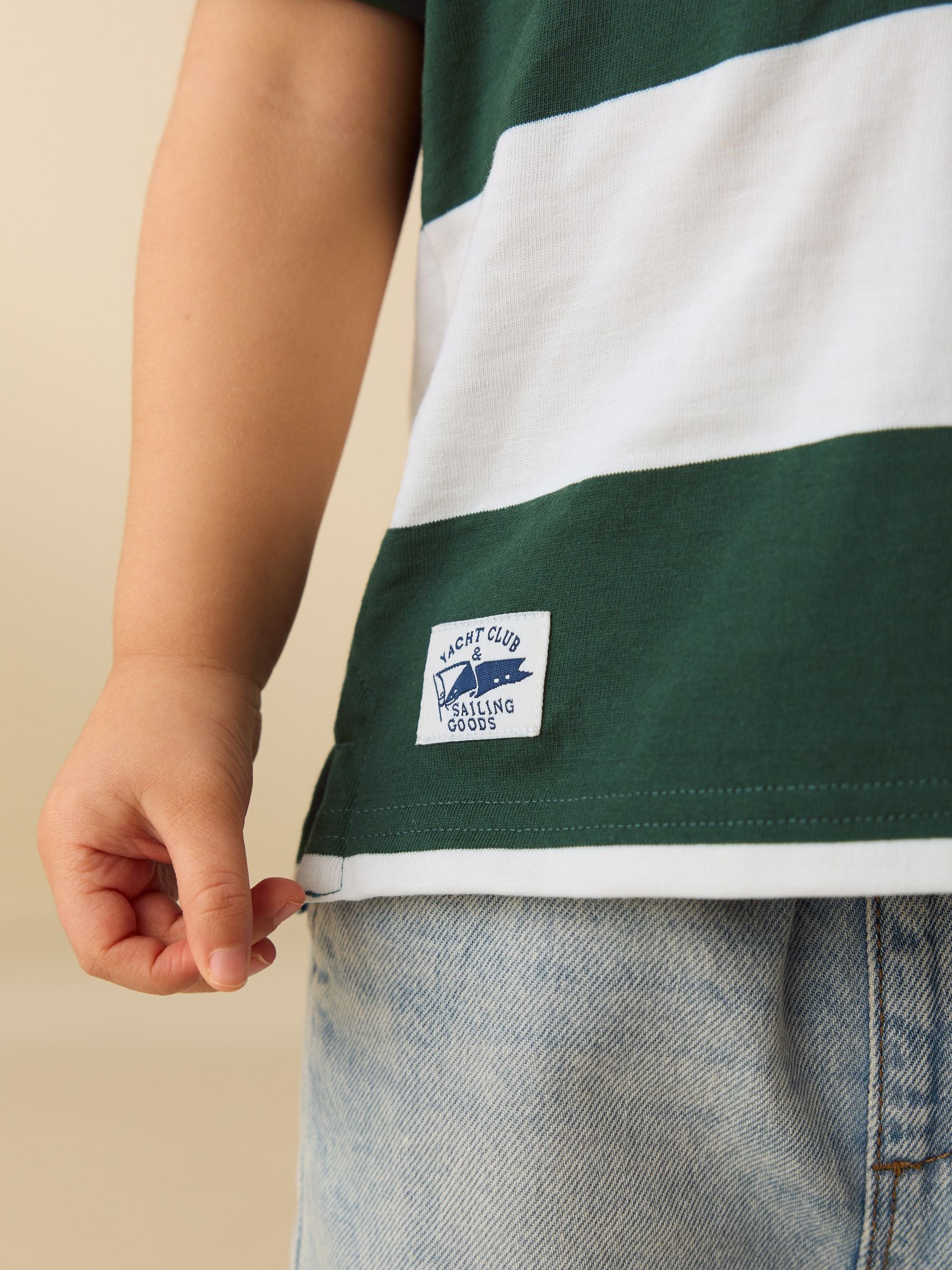 Dsiney Kidz - Green/White Short Sleeve Rugby Polo Shirt (3mths-7yrs) image 4