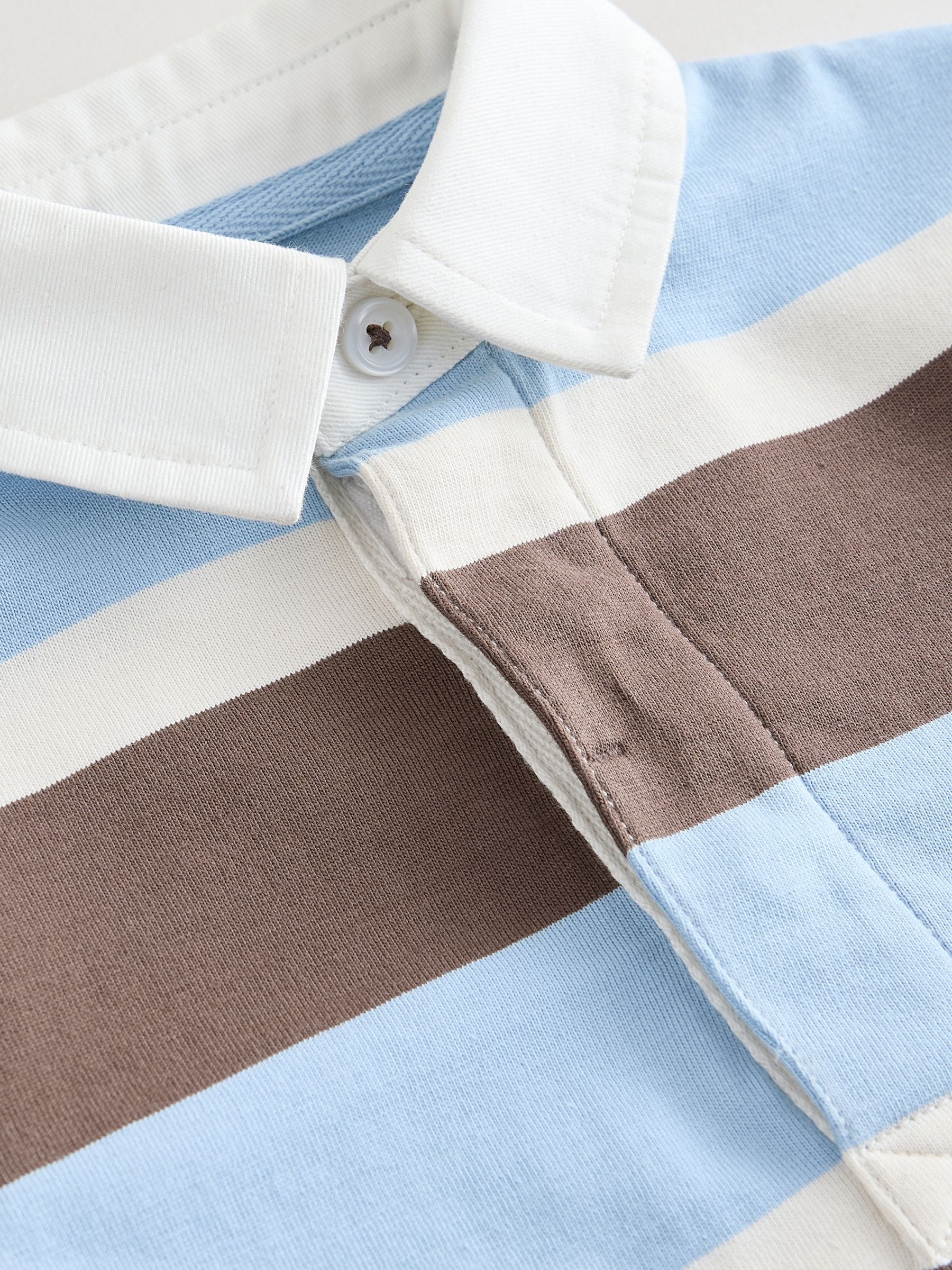 Dsiney Kidz - Chocolate Brown/Blue/White Short Sleeve Rugby Polo Shirt (3mths-7yrs) image 8