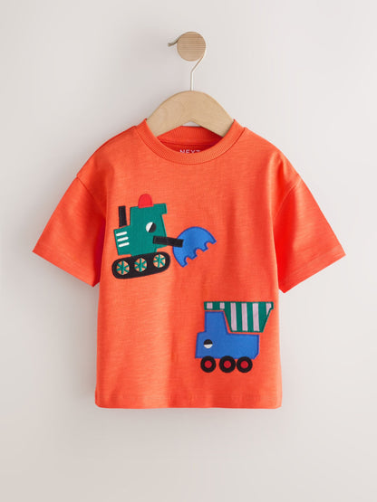 Multi Digger Short Sleeve Appliqué T-Shirts 3 Pack (3mths-7yrs) image 4