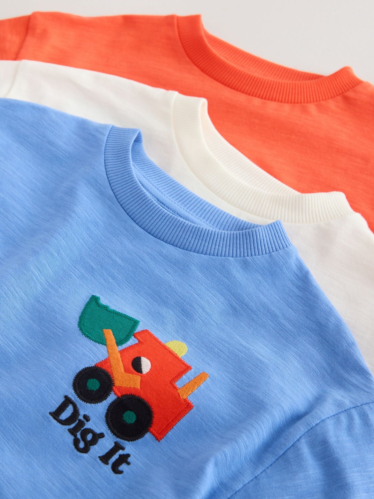 Multi Digger Short Sleeve Appliqué T-Shirts 3 Pack (3mths-7yrs) image 7