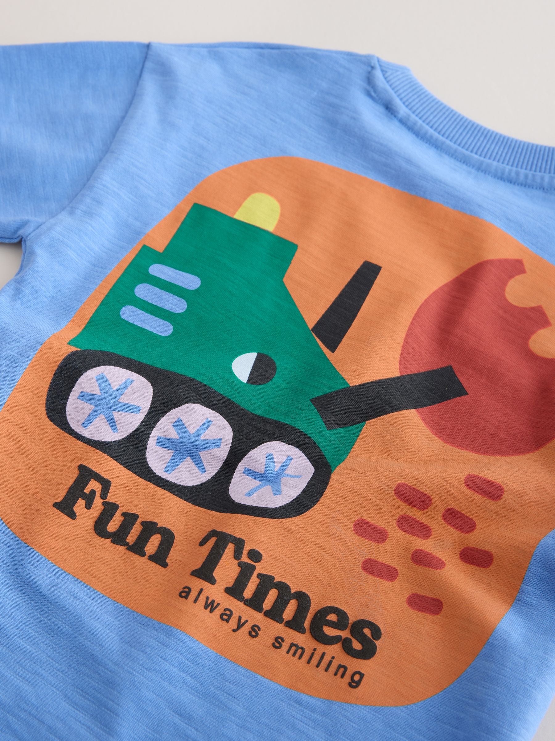 Multi Digger Short Sleeve Appliqué T-Shirts 3 Pack (3mths-7yrs) image 8