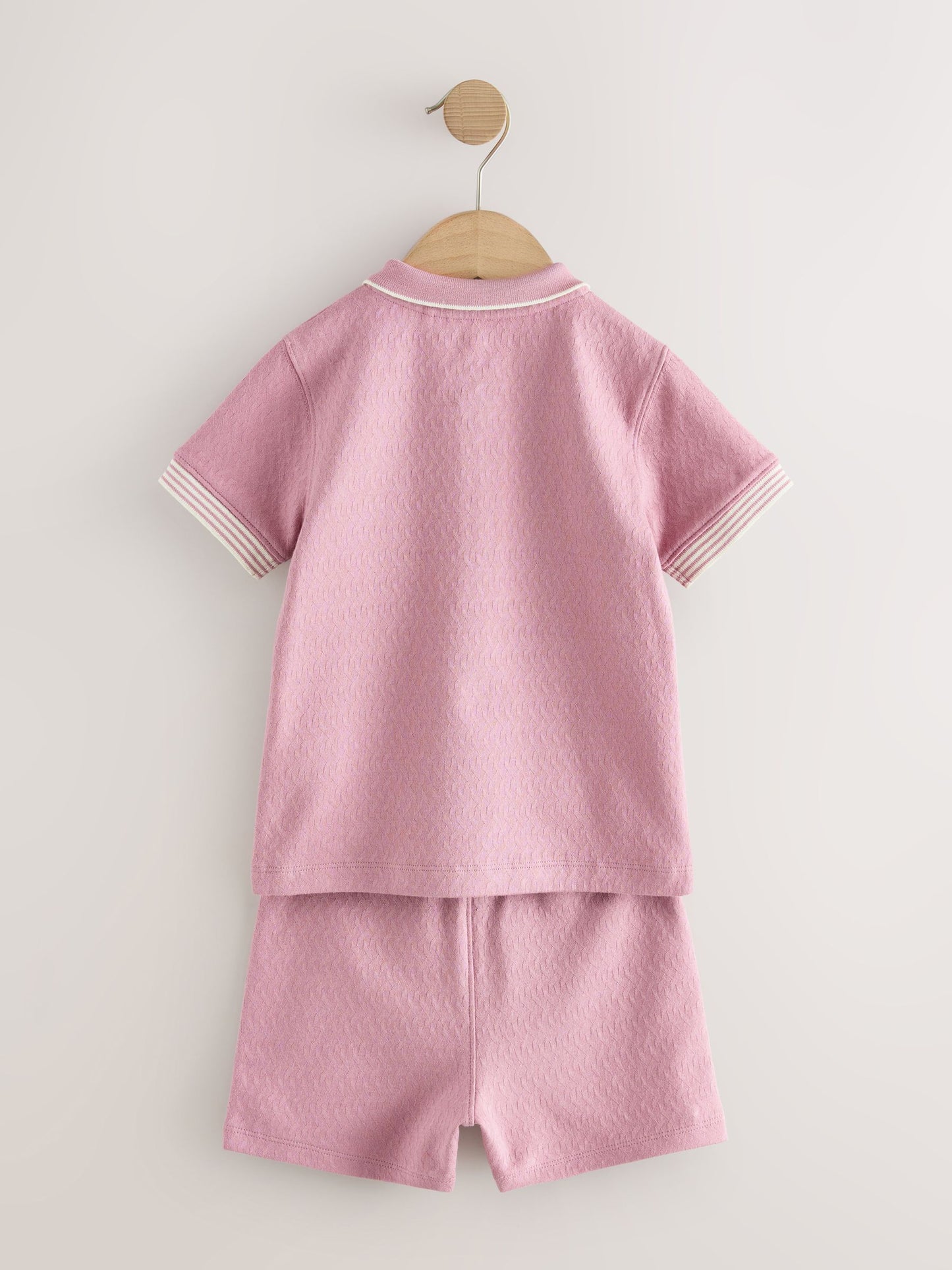 Pink Zip Neck Short Sleeve Polo Shirt And Shorts Set (3mths-7yrs) image 6