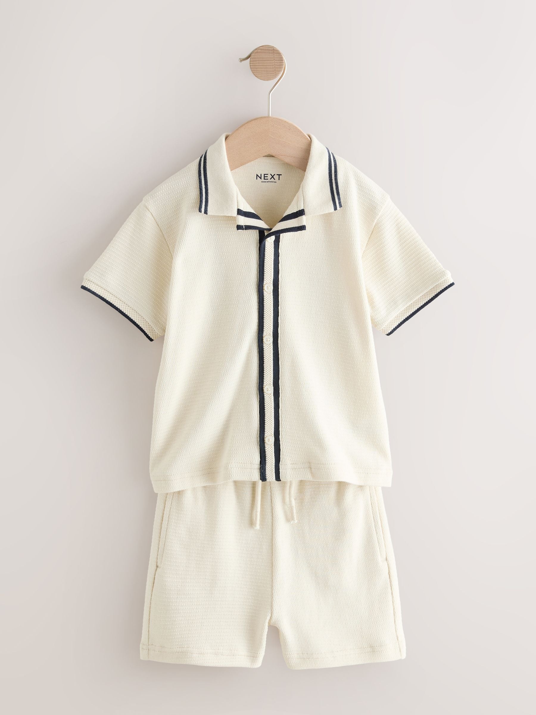 Ecru Short Sleeve Shirt and Shorts Set (3mths-7yrs) image 1