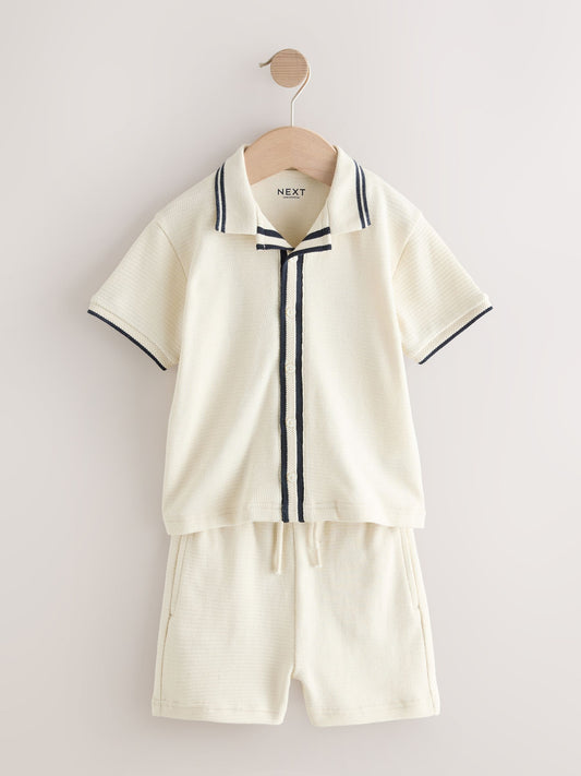 Ecru Short Sleeve Shirt and Shorts Set (3mths-7yrs) image 1