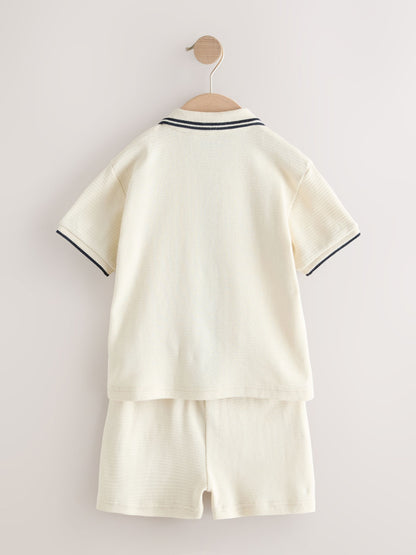 Ecru Short Sleeve Shirt and Shorts Set (3mths-7yrs) image 3
