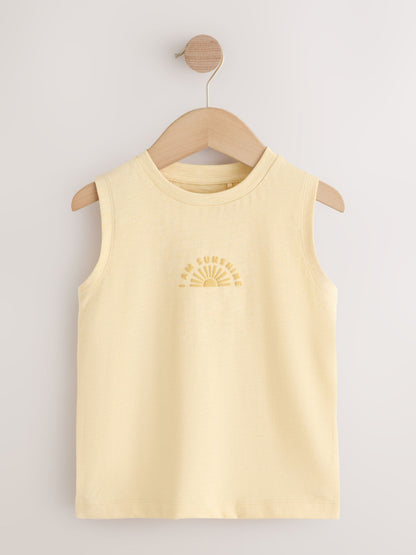Multi Pastel Stripe Graphic Vests 3 Pack (3mths-7yrs) image 2