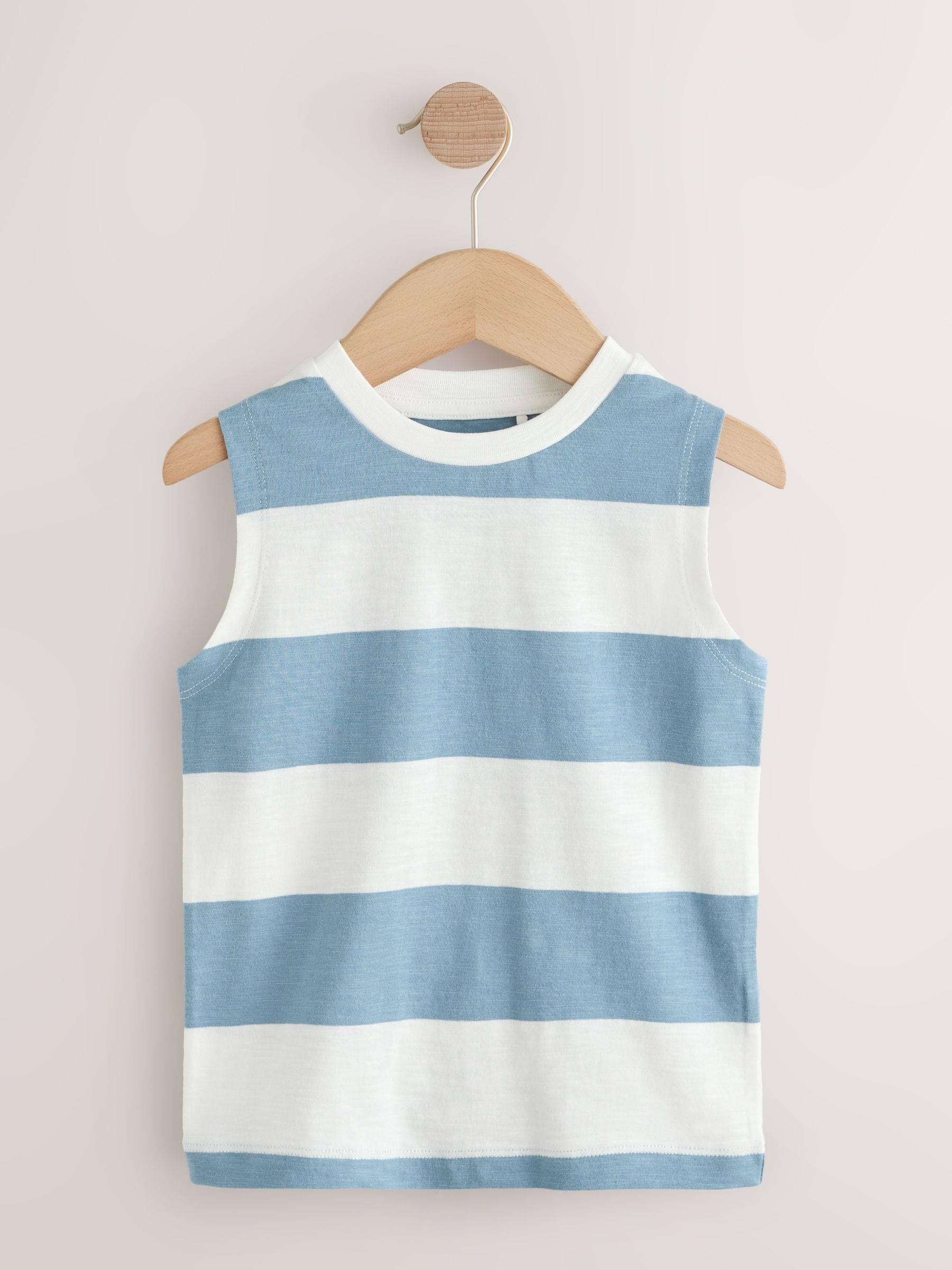 Multi Pastel Stripe Graphic Vests 3 Pack (3mths-7yrs) image 4