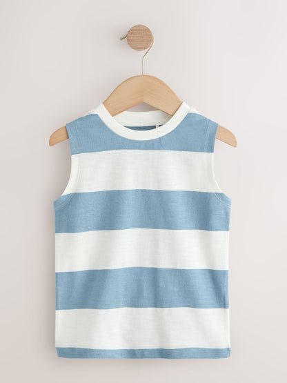Multi Pastel Stripe Graphic Vests 3 Pack (3mths-7yrs) image 4