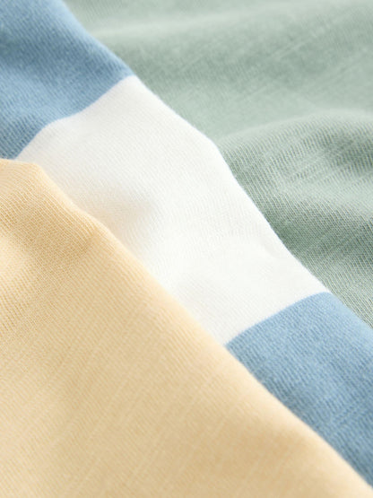Multi Pastel Stripe Graphic Vests 3 Pack (3mths-7yrs) image 6