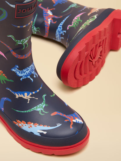 Joules Kids' Navy Dino Printed Welly image 5