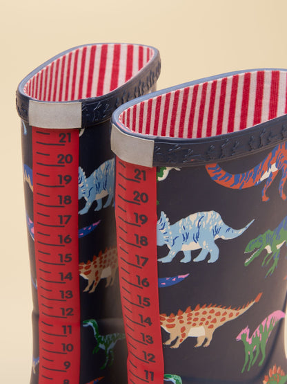 Joules Kids' Navy Dino Printed Welly image 6