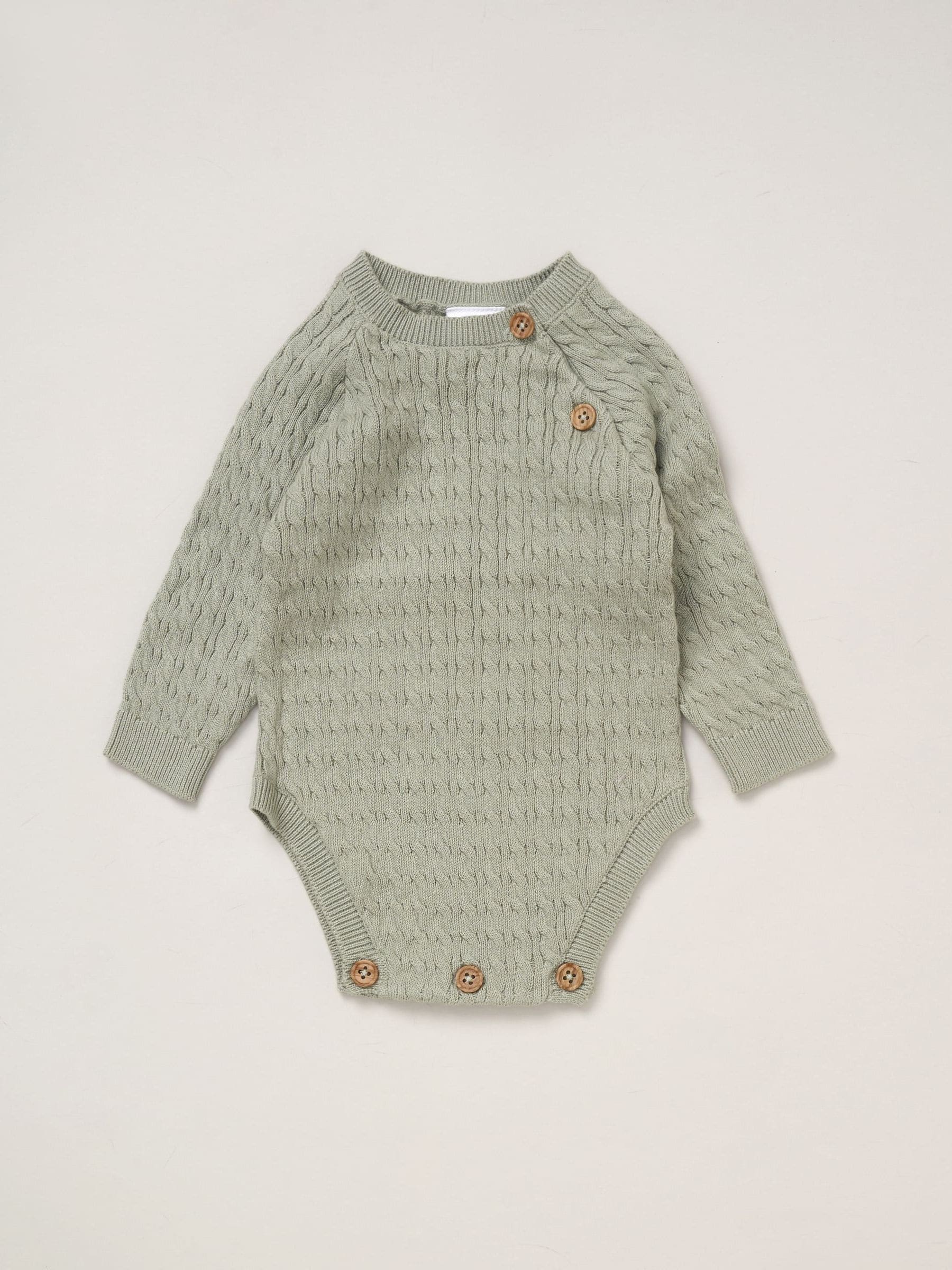 Rock-A-Bye Baby Boutique Green Knit Bodysuits Leggings and Hats Set 3-Piece image 3