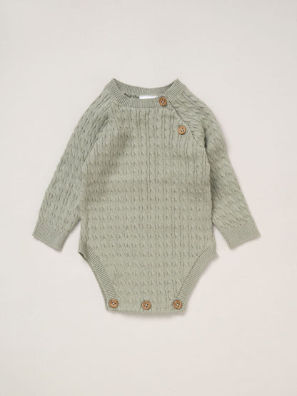 Rock-A-Bye Baby Boutique Green Knit Bodysuits Leggings and Hats Set 3-Piece image 3