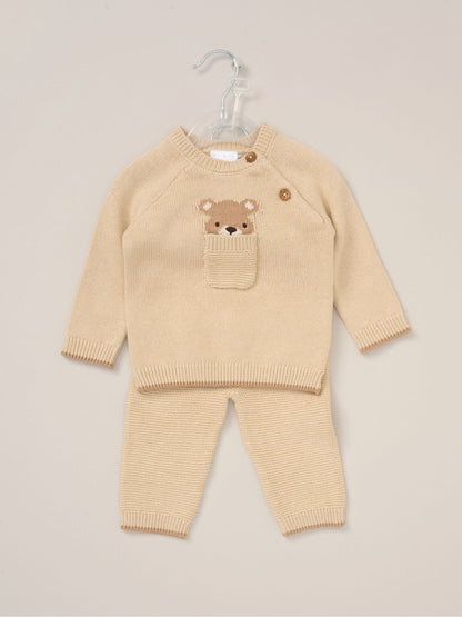 Rock-A-Bye Baby Boutique Brown True Knit Cardigan Trousers Outfit Set image 2