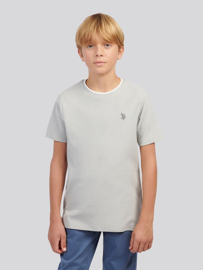 U.S. Polo Assn Grey Boys Knit Texture T-Shirt image 1