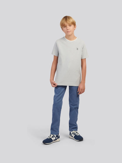 U.S. Polo Assn Grey Boys Knit Texture T-Shirt image 3