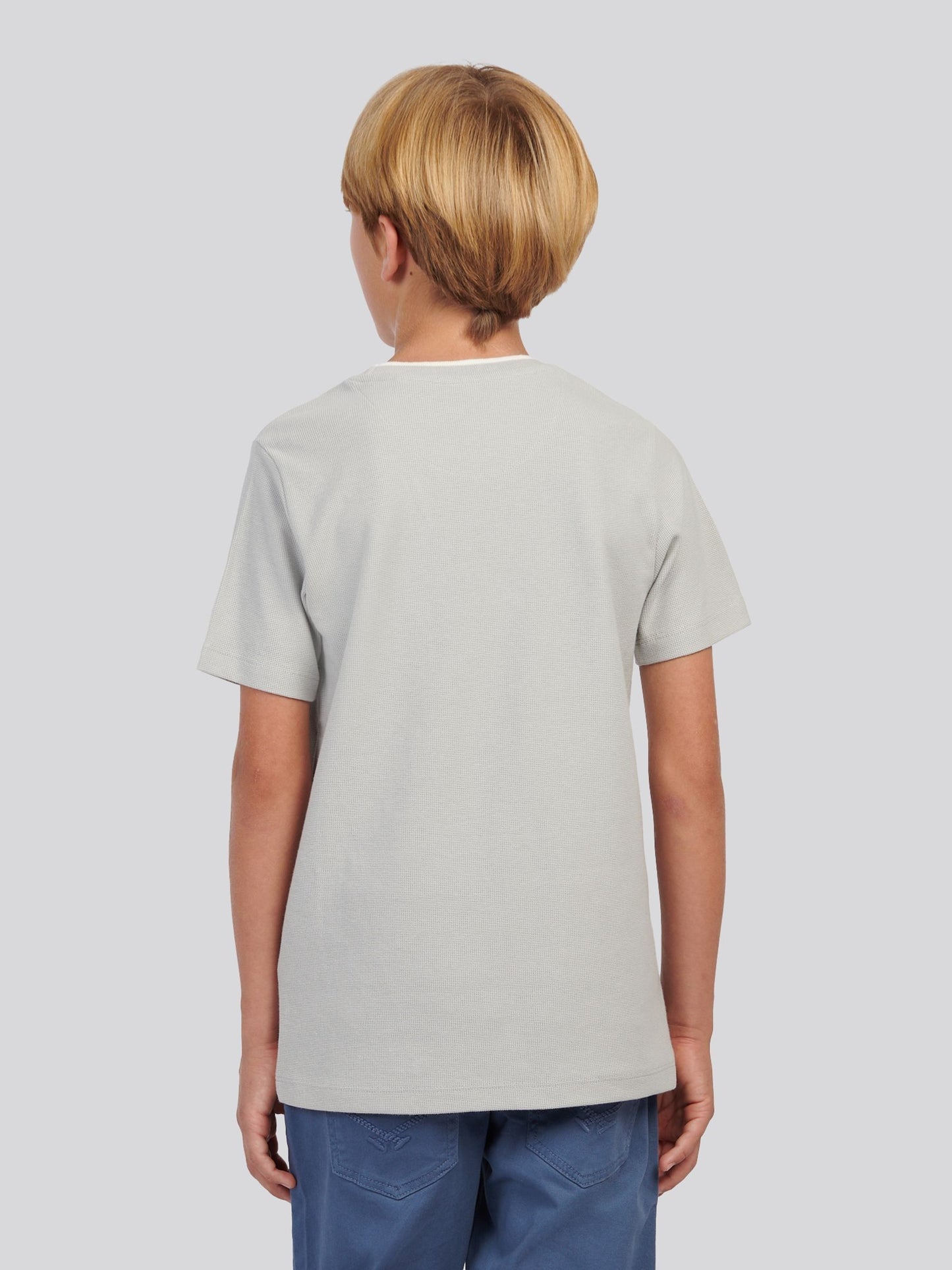 U.S. Polo Assn Grey Boys Knit Texture T-Shirt image 4