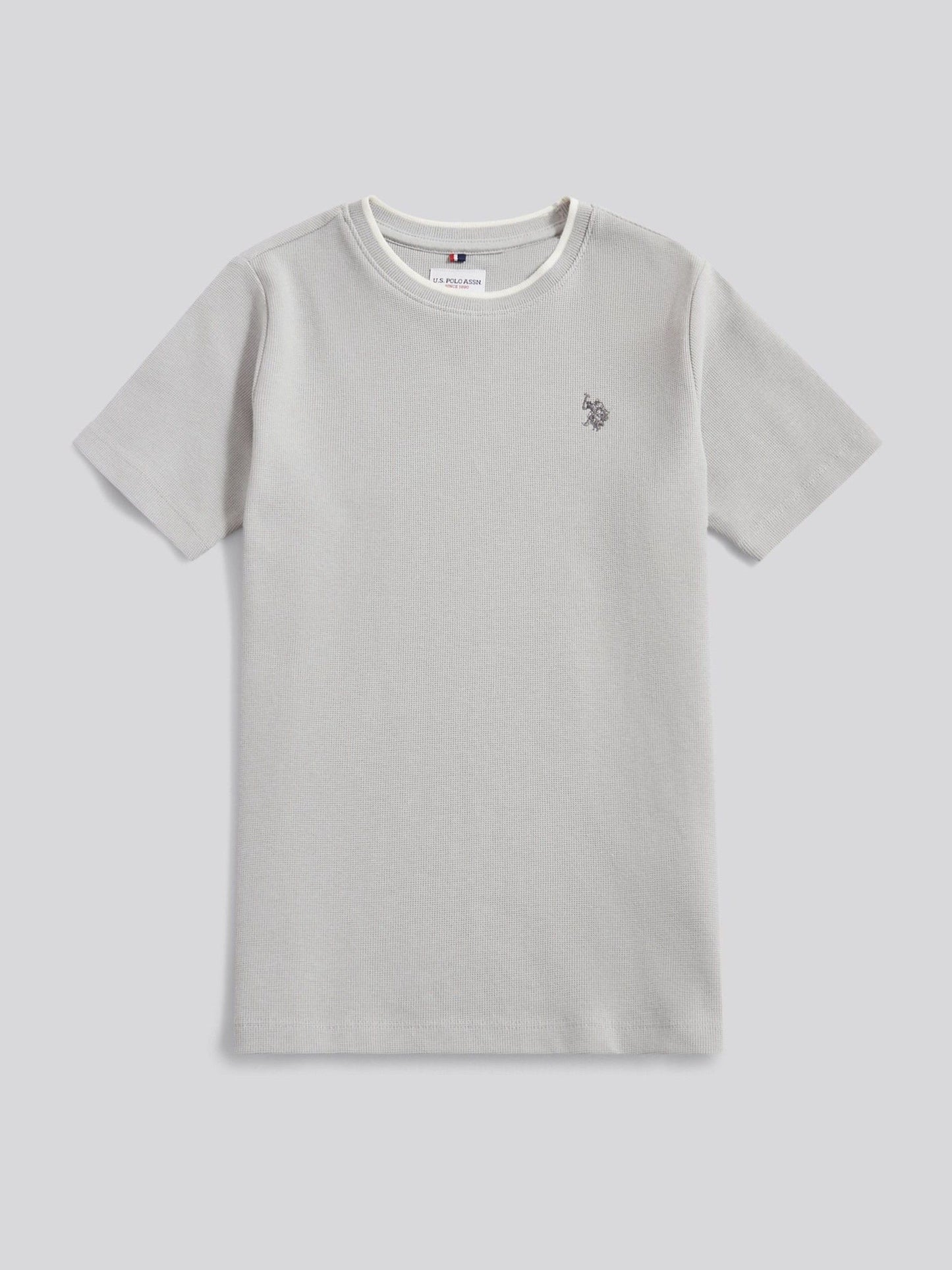 U.S. Polo Assn Grey Boys Knit Texture T-Shirt image 5